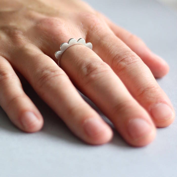 Maggie Ring Silver Worn