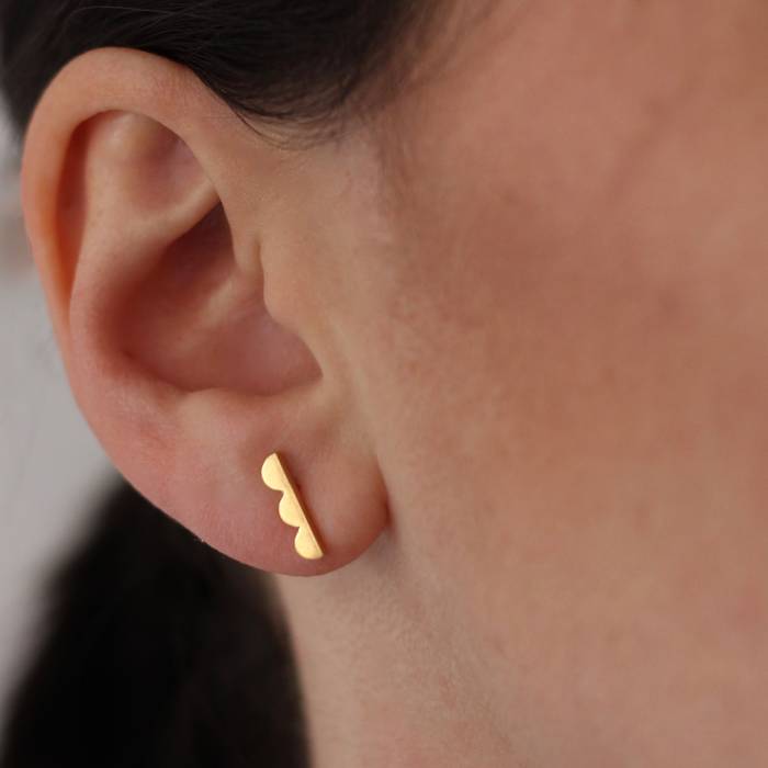 Sybil Studs Gold Worn