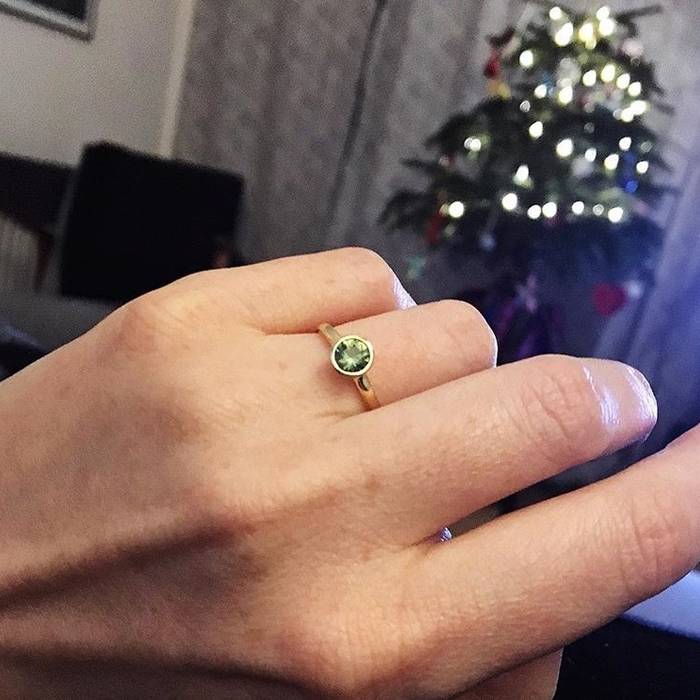 Green Sapphire Engagement Ring